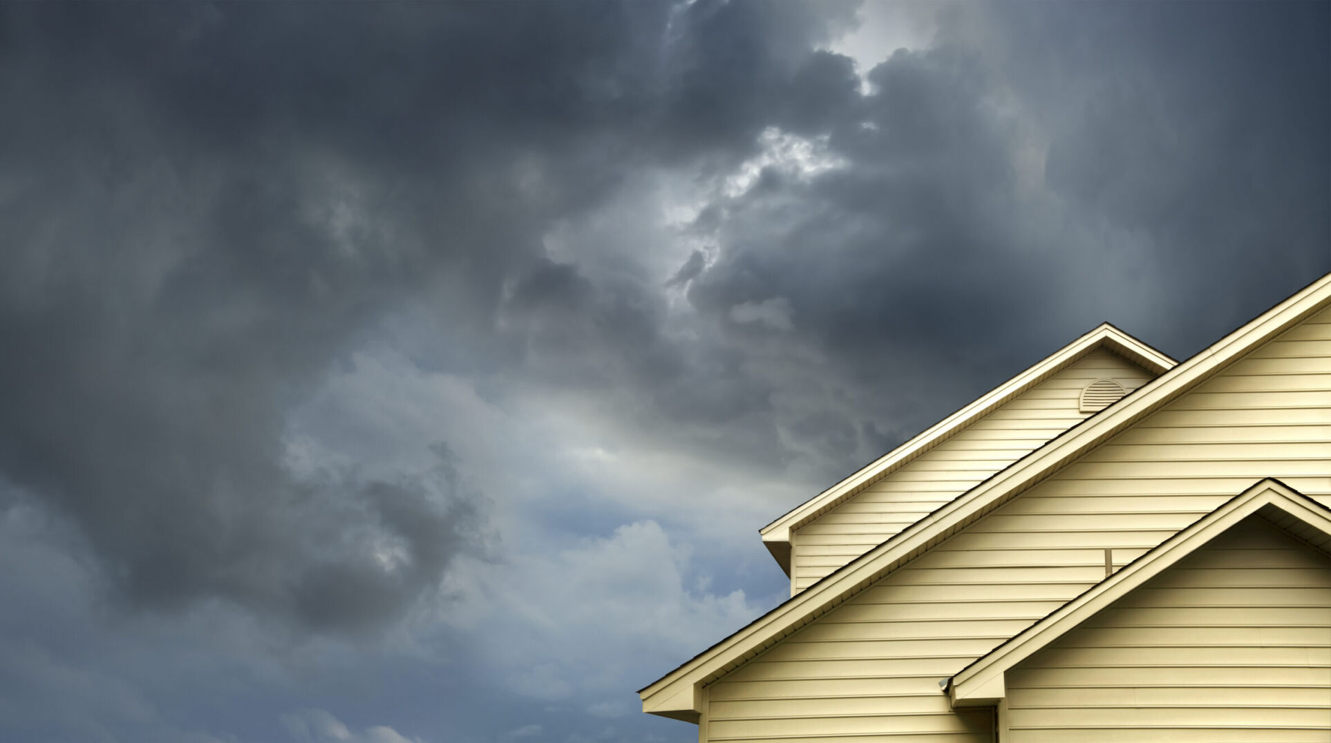 home in stormy day